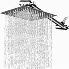 Regaderas Para Baño De Lluvia De Alta Presión Acero Inoxidable De 20cm Con 27cm Brazo De Ducha Ajustable