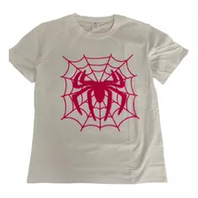 Spider Embroidery Print Retro Cotton Short Sleeve