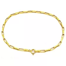 Pulseira Masculina Elo Quadrado Em Ouro 18k 20 Cm 1.6grama