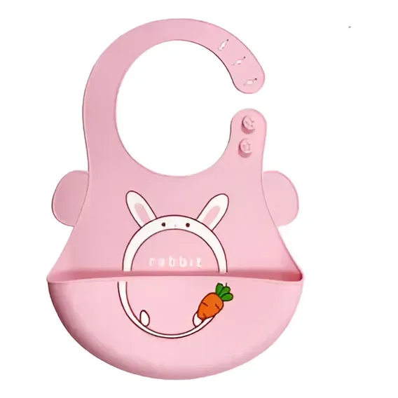 Babador Silicone Coelho Rosa Ba01 Pepa Rosa 25