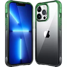 Funda Para iPhone 13 Pro Max Gradient Negro-verde Ultra C-02