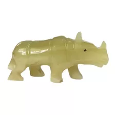 Figura De Mármol Diseño Rinoceronte Detallado Artesanal