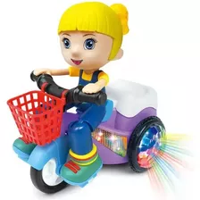 Brinquedo Triciclo Bate Volta Empina Gira 360 Som Luz Rosa