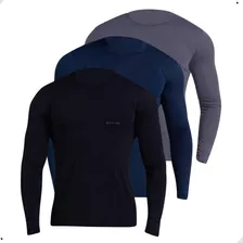 Kit 3 Camiseta Térmica Segunda Pele Proteção Uv 50 Masculina