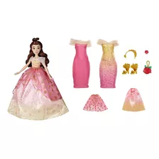 Muñeca Disney Bella Estilos De Princesa Con Ropa Y Accesorio