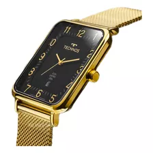 Relógio Technos Masculino Dourado Vidro De Safira Slim +nf