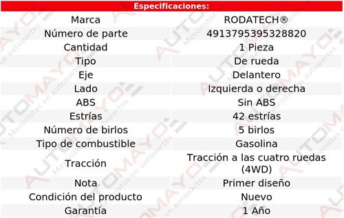 1-maza Rueda Del Izq/der S/abs Mazda B3000 3.0lv6 4wd 98-00 Foto 5