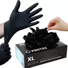 Guantes Desechables De Nitrilo Negro, 5 Mil, Sin Polvo/látex