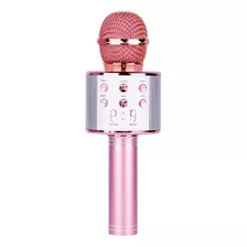 Micrófono Inalámbrico De Karaoke Con Bocina Bluetooth Rosa Color Rosa Dorado