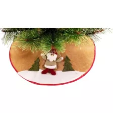 Saia De Juta Tapete Para Árvore De Natal Papai Noel 60 Cm