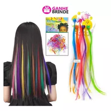 Kit 6 Mechas Cabelo Colorido Infantil Menina Atacado