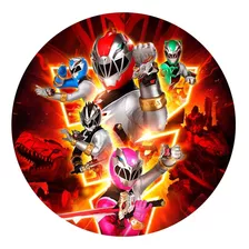 Painel Redondo Infantil Power Rangers Dino Fury 1,50x1,50