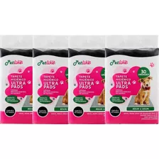 Kit 4 Tapete Higiênico Ultra Pads Carvão Ativado 80x60 120un