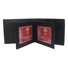Marshal Rfid Leather Wallet Para Hombre Black Bifold Fixed F