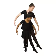  Roupa Kit De Ballet Juvenil Completo Rosa/preto 7 Peças