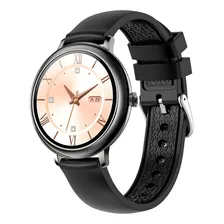 Smartwatch Genérica Cf80 1.08 Caja Negra, Malla Negra De Silicona