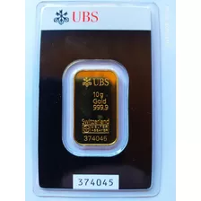 Lingote 10 Gramos Oro 24kt. 999. Ubs