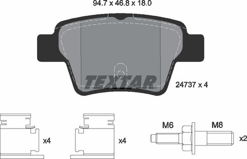 Balatas Traseras Textar Citroen C4 2004 2005 2006 2007 2008 Foto 5