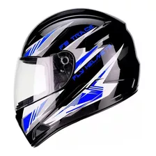 Capacete F9 Fly Trace Azul Preto Promoção