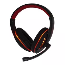 Fone De Ouvido Over-ear Gamer Exbom Hf-g310p4 Preto E Vermelho Com Luz Led