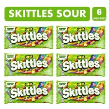 Dulces Skittles Sour, Sabores Surtidos (pack De 6 Unidades)