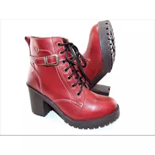 Bota Couro Feminina Cano Médio, C/ Zíper De Salto 8/5 Cm 