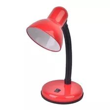 Luminária De Mesa Articulável Abajur Flexível Vermelho Cor Da Cúpula Preto 110v/220v