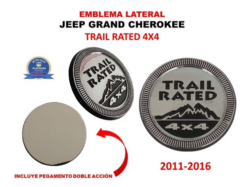 Emblema Compatible Jeep Grand Cherokee Trail Rated 4x4 11-16 Foto 2