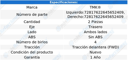 Par De Mazas Traseras Cabrio L4 2.0l De 1995 A 2002 Tmk Foto 2