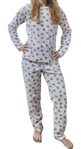 Pijama Mujer Peluche Polar Estampado Bianca Sheli 9604