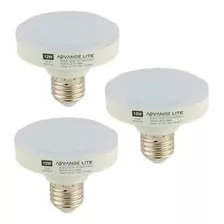 Paquete 3 Foco Led 12w Plano Advance Lite Ad-64 E27 Blanco 