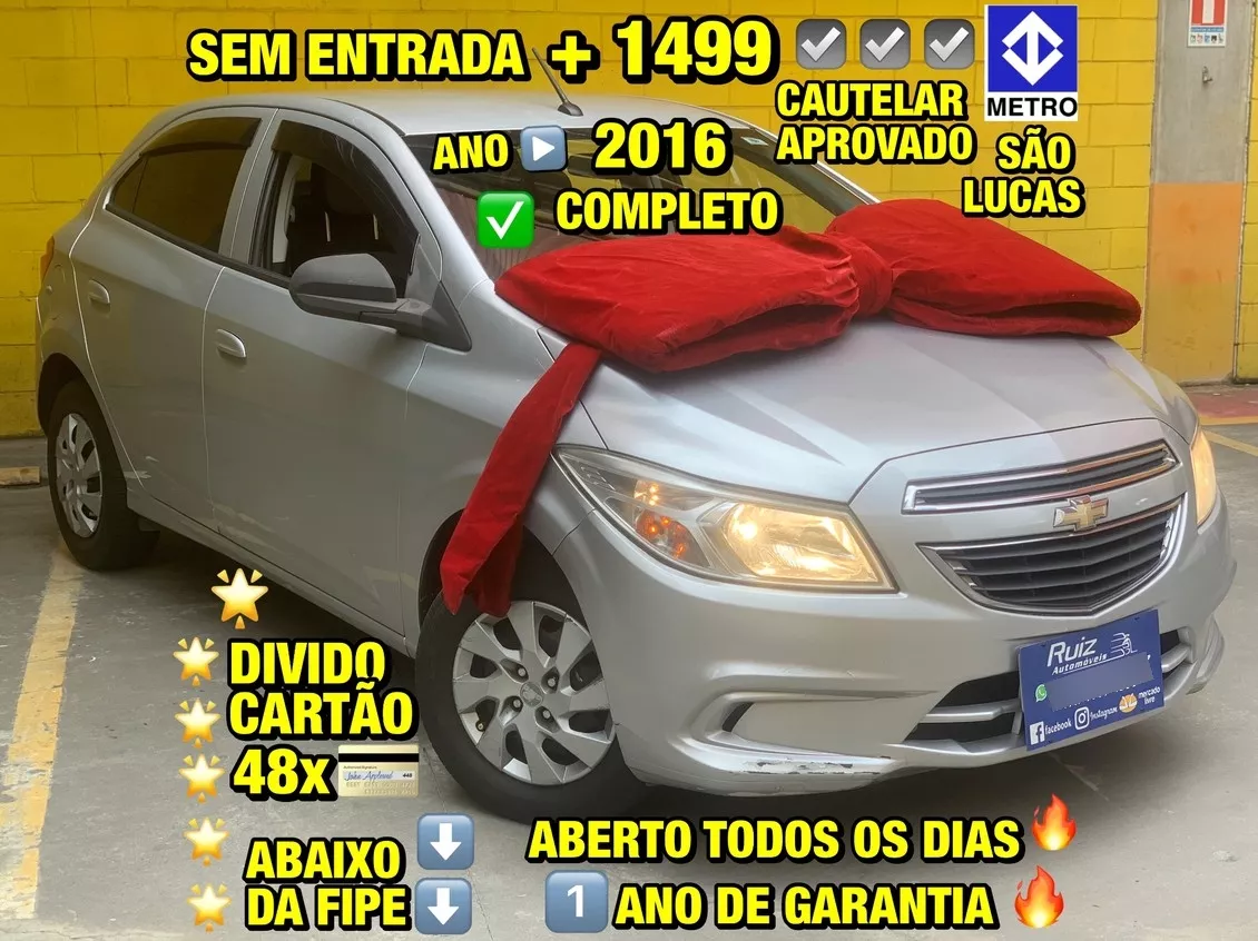 Chevrolet Onix 1.0 Mpfi Ls 8v 2016 Completo 0entrada+1499