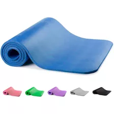 Tapete Yoga Pilates Fitness Ejercicio Portátil 10mm Grosor Color Azul