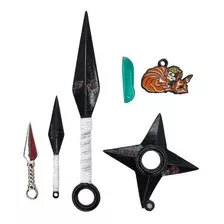 Kit Pingente Naruto Colar Chaveiro Kunai Itachi Tsunade