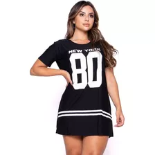 Camisa Longline Vestido Camisão Feminino Ny Kings Swag 099