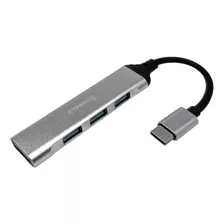 Hub Adaptador Extensor Tipo C 4 Portas Usb 3.0 - Alumínio