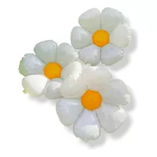 Globos Metálicos Flor Margarita Blanca 20 PuLG 51 Cm C/3 Pz