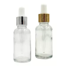 Goteros De Vidrio 30 Ml Pipeta Bulbo Oro Plata Mayoreo X 100