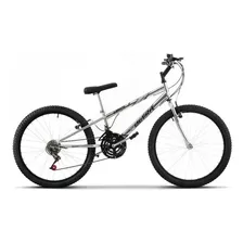 Bicicleta De Passeio Ultra Bikes Bike Rebaixada Aro 24 18 Marchas Freios V-brakes Cor Chrome Line Cromado