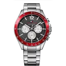 Relógio Tommy Hilfiger Th1791122 Orig Chron Anal Silver Red!