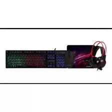 Kit Gamer Teclado, Mouse, Audifono Con Mic, Mousepad, Luces