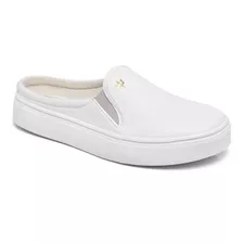 Tenis Mule Babuche Slip-on Casual Branco Feminino 