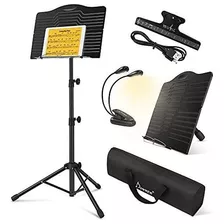 Atril De Música Donner Soporte Para Partituras Con Luz, So