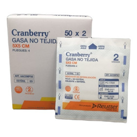 Gasa EstÃ©ril 5x5- Caja 50 Unidades  Cranberry