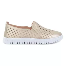 Tênis Feminino Santinelli Slip On Recortes Champagne - 1528