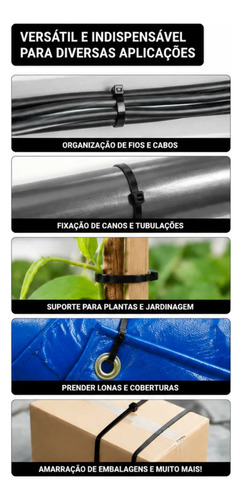 Cinta Plástica De Nylon Enforca Gato 4.8x200mm Com 100 Preto — foto 4