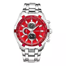 Reloj Hombre Curren Plateado Acero Elegante Moda Caballero