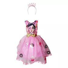 Vestido De Princesa Mis Pastelitos Para Niña, Color Rosa