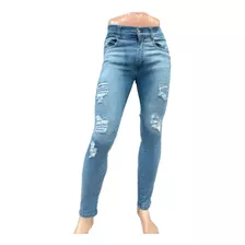 Pantalon Juvenil Elastastizado Jeans Rotura Hombre 38 Al 48 