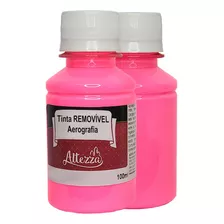 Tinta Aerógrafo Removível 8x100ml Rosa Fluoresc.frete Grátis